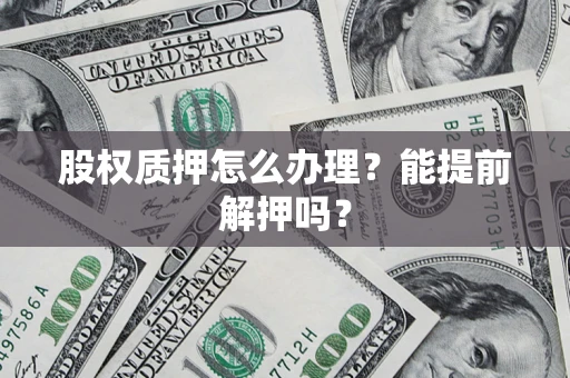 武汉股权质押怎么办理？能提前解押吗？